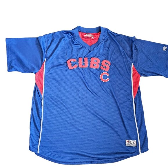 Chicago Cubs MLB True‎ Fan Pullover Jersey Shirt Mens 2X Blue Baseball - Picture 1 of 8